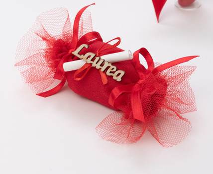 Caramella crepe rossa laurea 12x6 - 091896