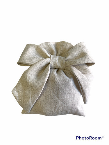 Sacchetto fiocco lino beige 11x13 - 091907+5