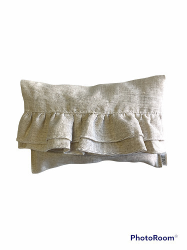 Pochette rouches lino beige 16x11 - 091908+5