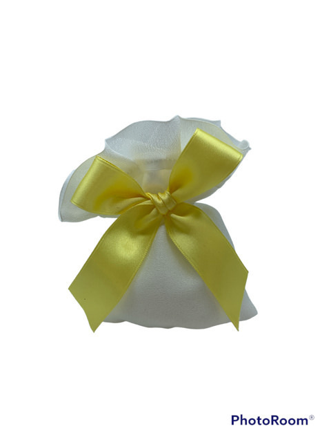 Sacch crepe rett rouche e fiocco giallo 10x12 - 091939+13