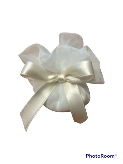 Sacchetto organza nastro bianco 11x10 - 091944+1