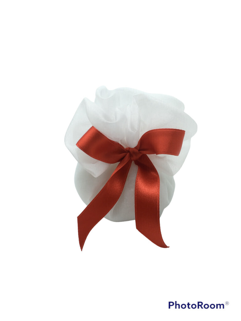 Sacchetto organza nastro rosso 11x10 - 091944+14