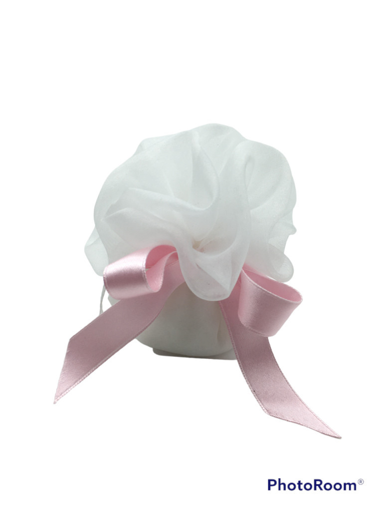 Sacchetto organza nastro rosa 11x10 - 091944+2