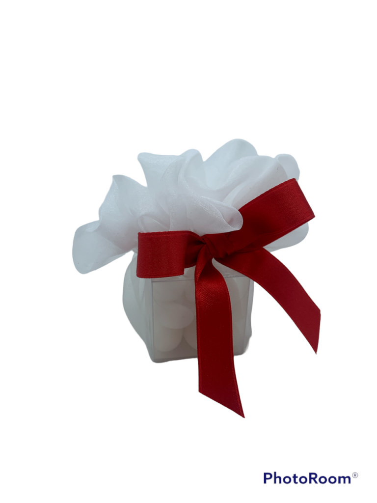 Sacchetto organza rosso 11x10 + sc120 - 091944+a14