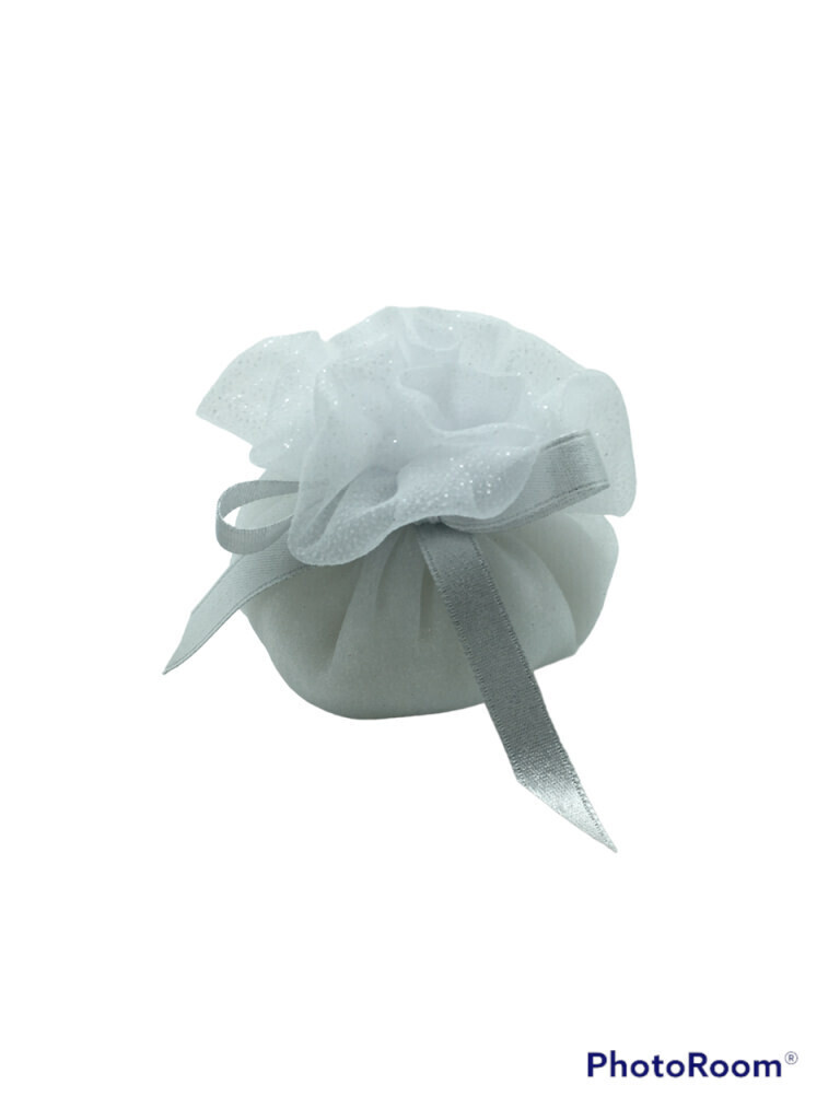 Sacchetto glitter argento 11x10 - 091945+18