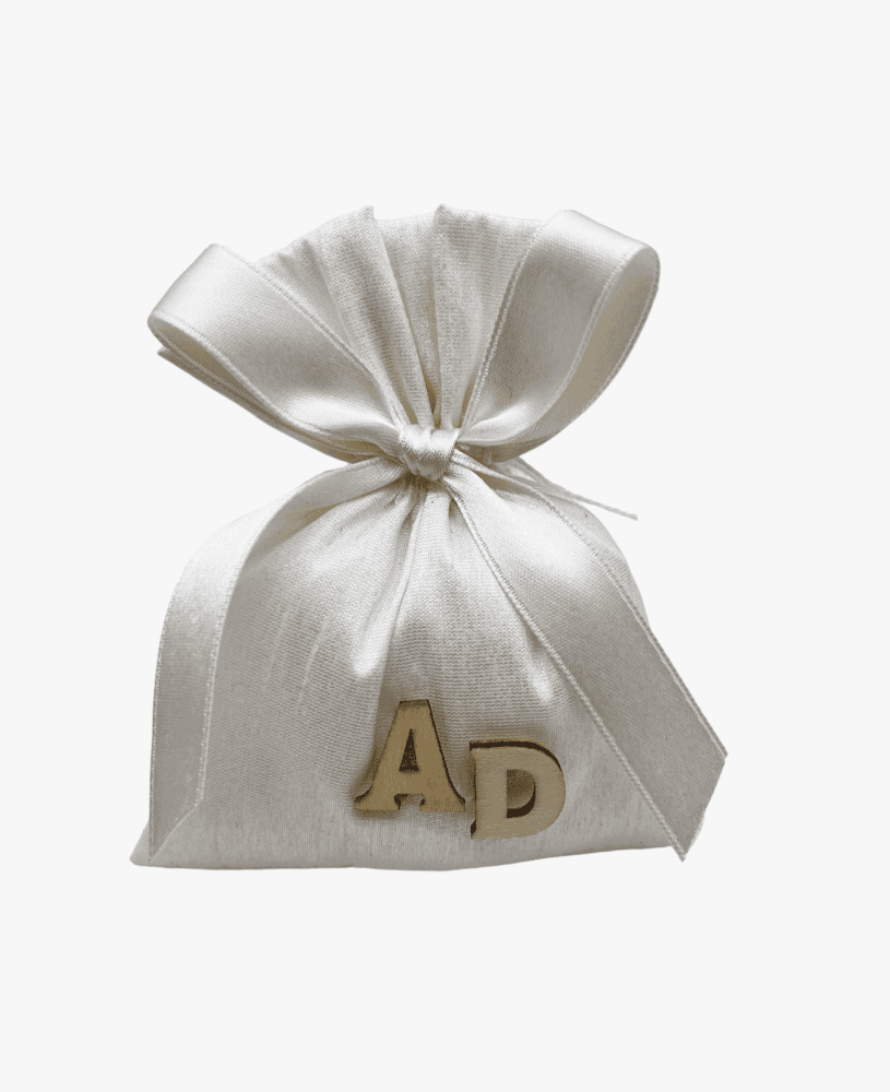 Sacch shantung bianco c/letterine 10x10 - 091966+1