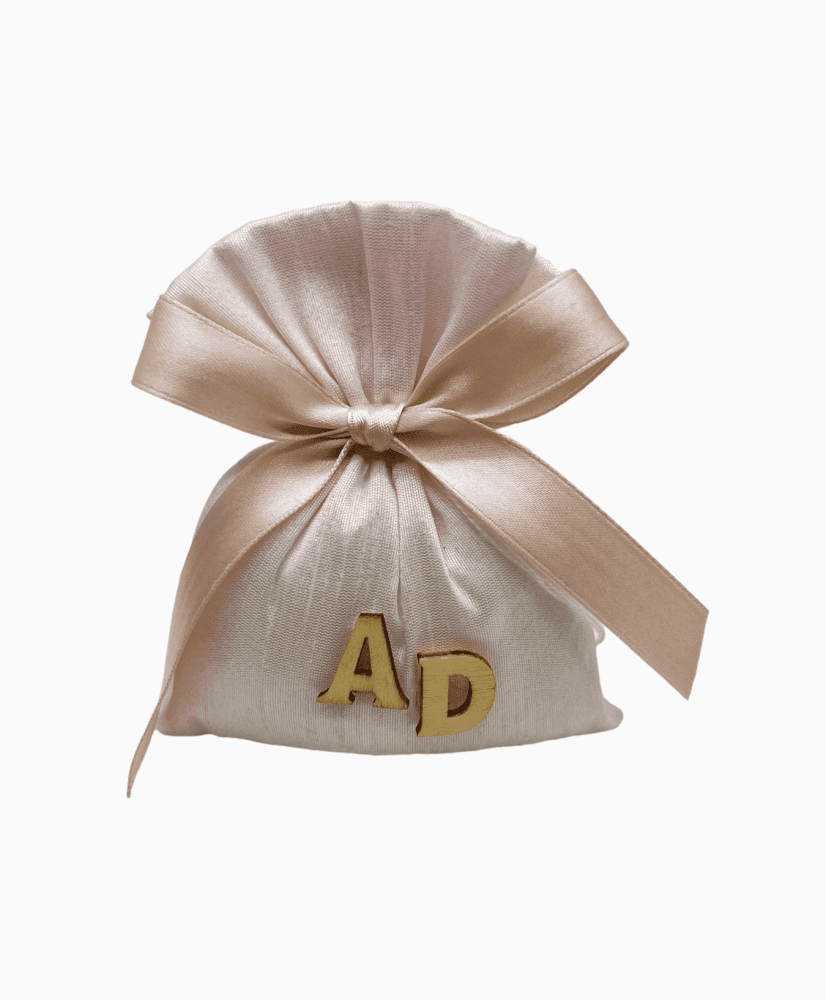 Sacch shantung rosa c/letterine 10x10 - 091966+2