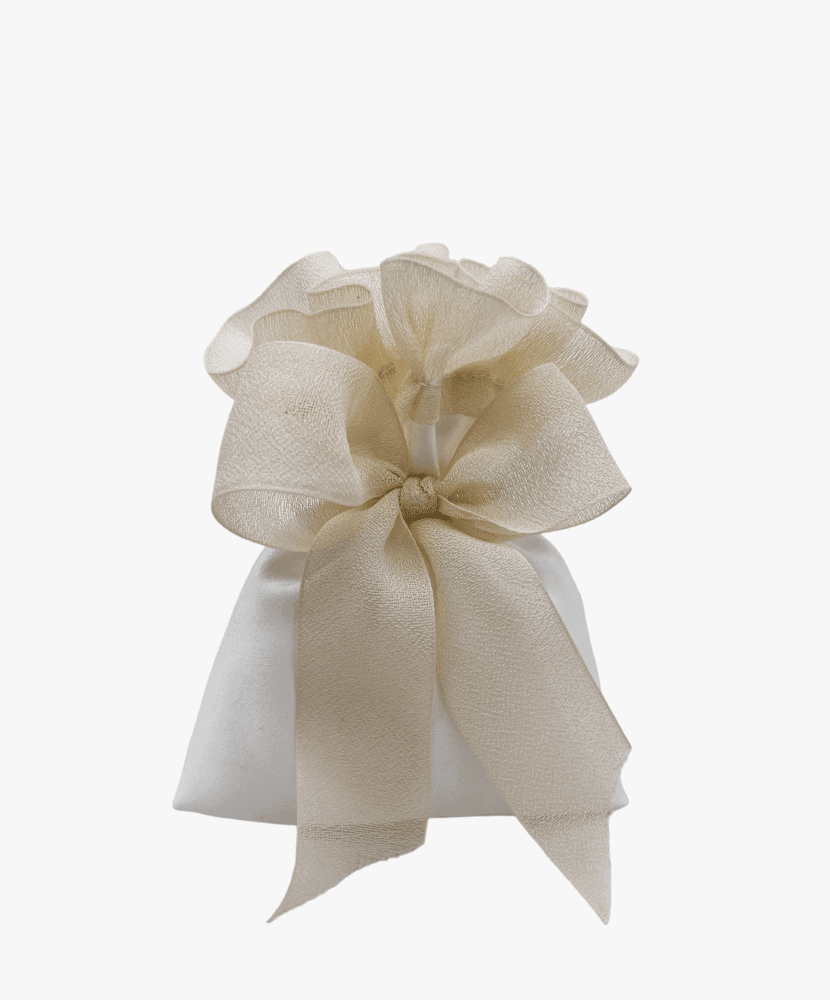 Sacch rett raso con rouche e fiocco seta 10x12 - 091970+5