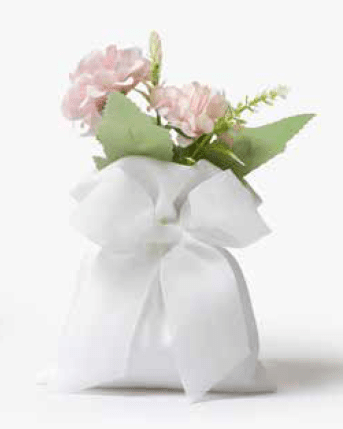 Sacch rett c/fiori rosa e fiocco 10x15 - 091974+f2