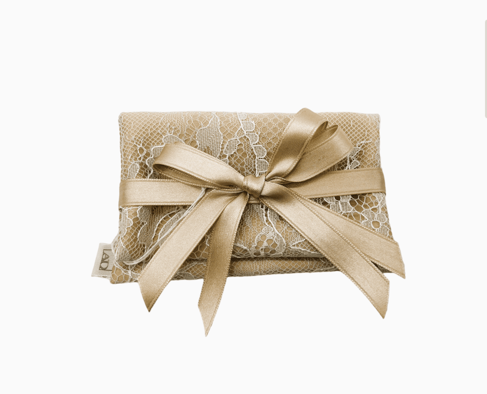 Bustina raso e pizzo tortora 12x7 - 091976+5