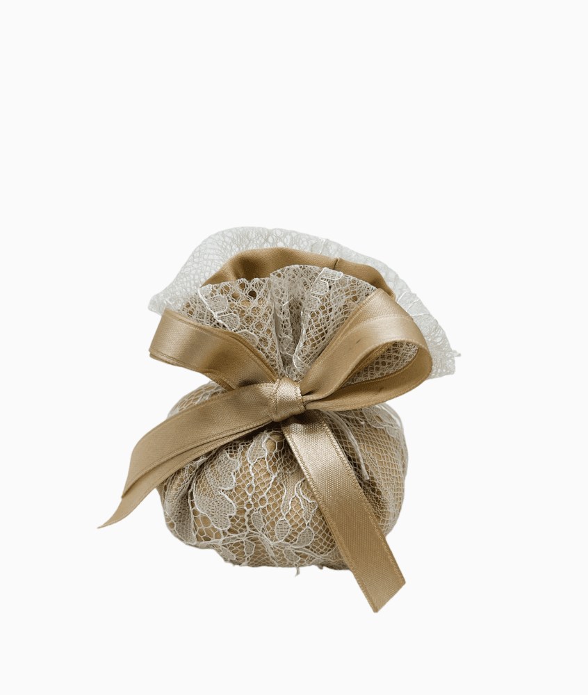 Puff gr raso e pizzo tortora 10x12 - 091978+5