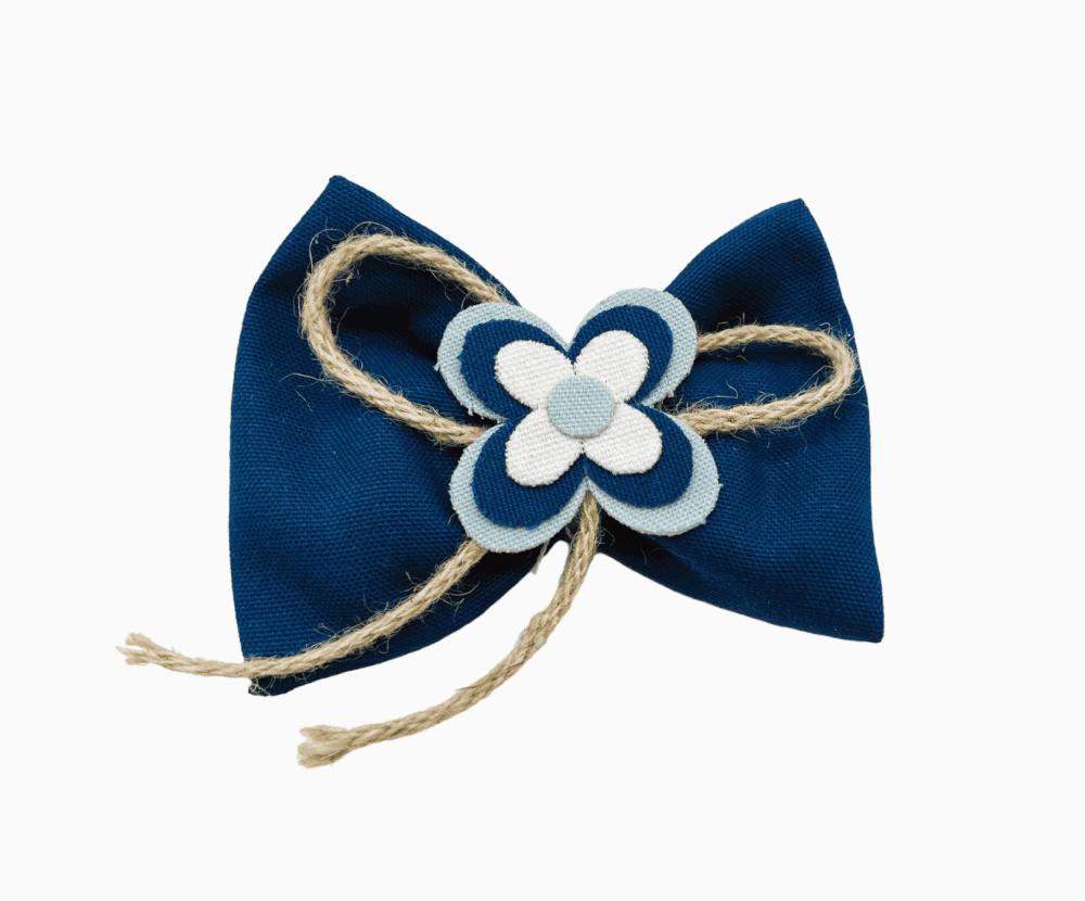 Papillon blu con decoro fiore 11x9 - 091981+16