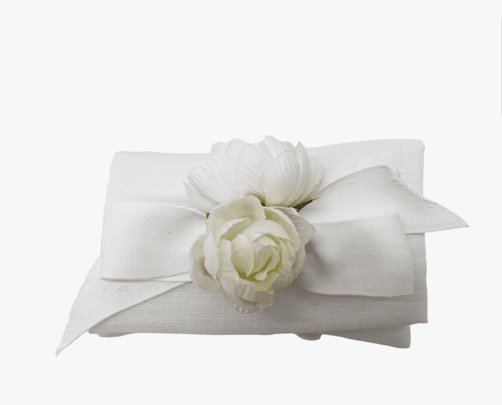 Bustina lino con fiori 11x7 - 091987