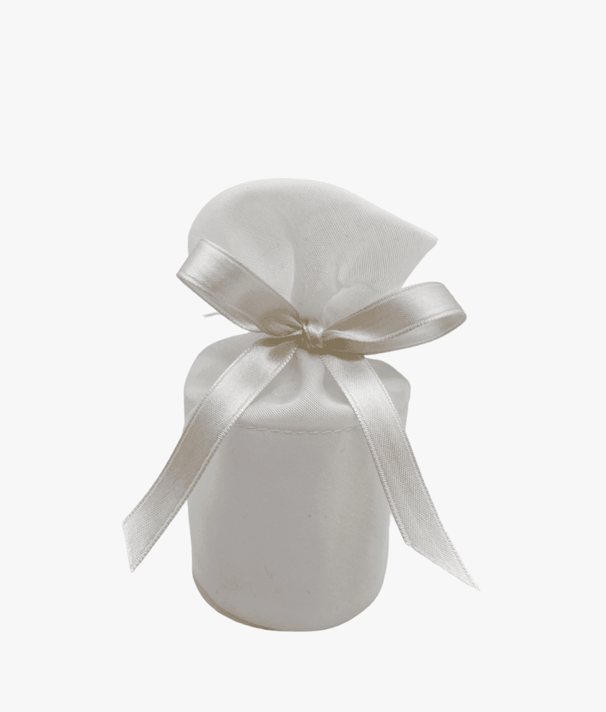 Sacchetto cilindro mussola bianca c/led 6x10 - 091993+1