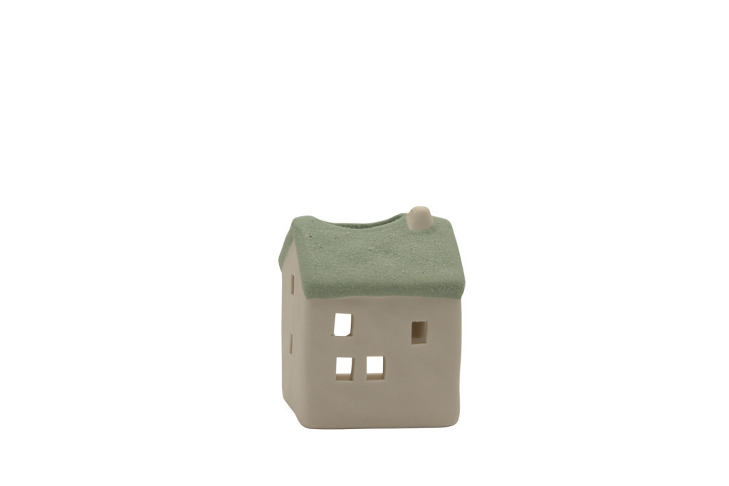 Casetta piccolo t-light verde 7x6,5x6 con scatola - a1802