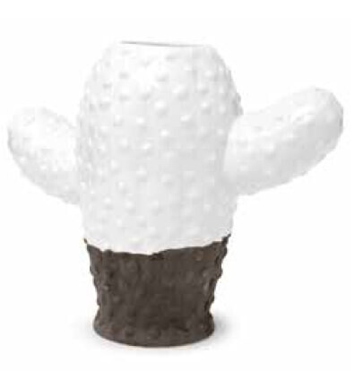 Vaso cactus medio porcellana con base cemento h:22 cm - a3002 Vaso cactus medio porcellana con base cemento h:22 cm - a3002