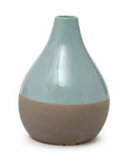 Vaso verde con base tortora con scatola - a3503+22 Vaso verde con base tortora con scatola - a3503+22