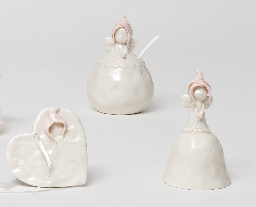 Campana con folletto rosa 7,8x7,8x12,8 - a4404