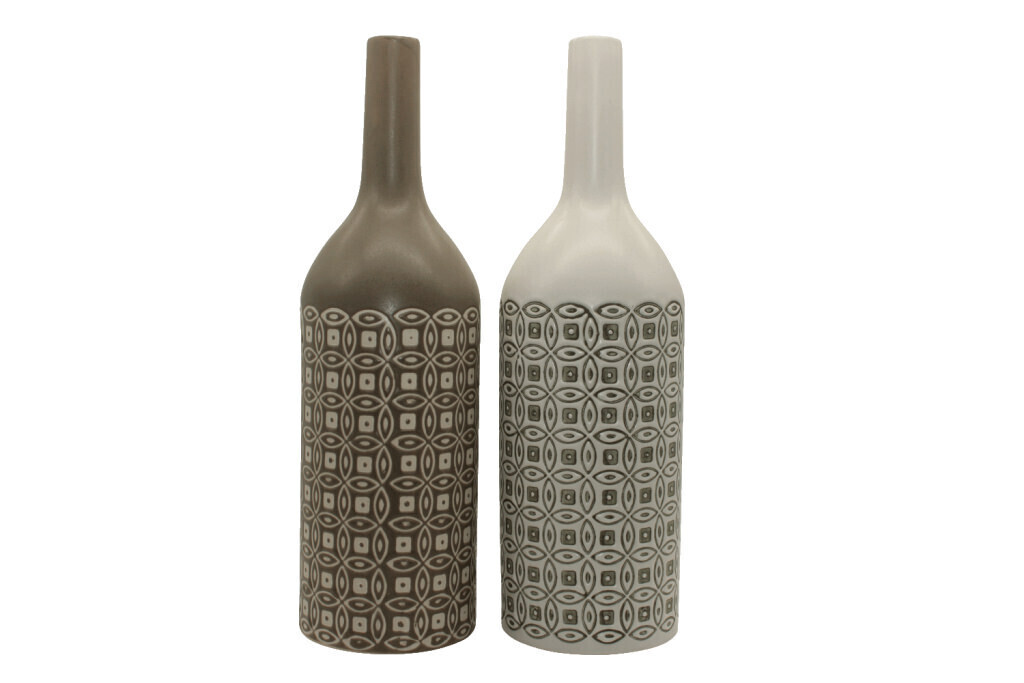 Vaso a bottiglia grande 2 pz assortiti con scat 10,8x10,8x35 - a5804 Vaso a bottiglia grande 2 pz assortiti con scat 10,8x10,8x35 - a5804