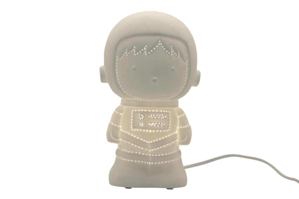 Lampada astronauta porcellana 16x14x26 cm - a6702 Lampada astronauta porcellana 16x14x26 cm - a6702
