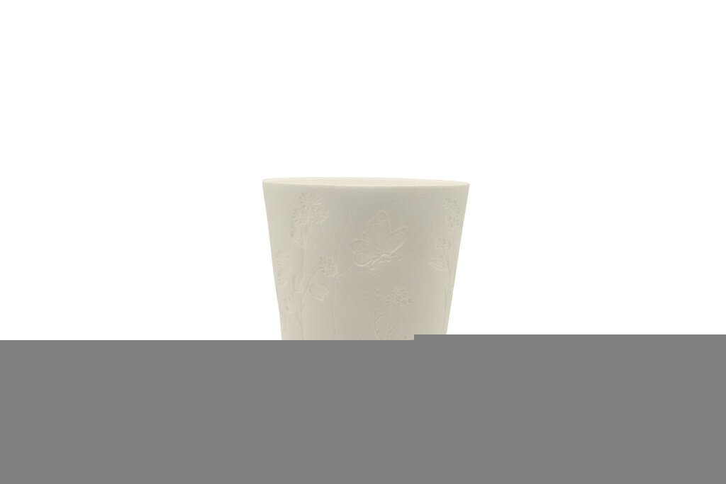 Vaso grande con farfalle + scatola bianca con logo 15x16 - a7606 Vaso grande con farfalle + scatola bianca con logo 15x16 - a7606