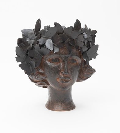 Vaso resina testa donna farfalle 34x27x36 - b4301 Vaso resina testa donna farfalle 34x27x36 - b4301