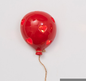 Palloncino led rosso 9.5x7.5x5 + sc0101 tag - b4702+14