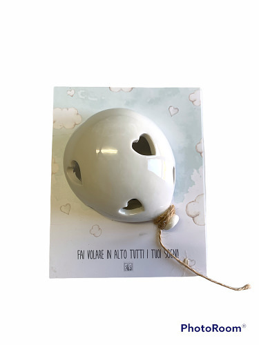 Palloncino led bianco 9.5x7.5x5 + forex tag - b4702+a1