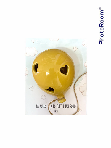Palloncino led giallo 9.5x7.5x5 + forex tag - b4702+a13