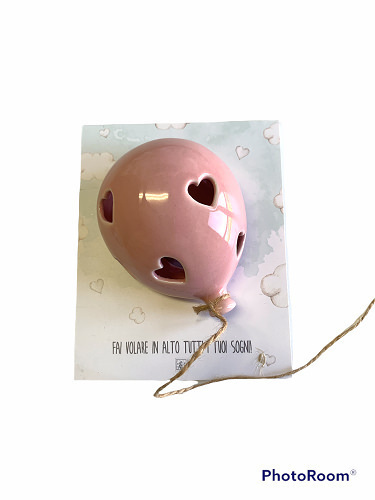 Palloncino led rosa 9.5x7.5x5 + forex tag - b4702+a2