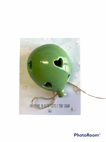 Palloncino led verde 9.5x7.5x5 + forex tag - b4702+a7