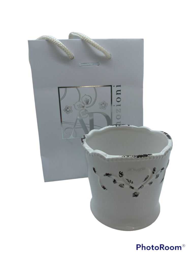 Vasetto piccolo shabby panna 9x9x8 + sc61 - b5901+31