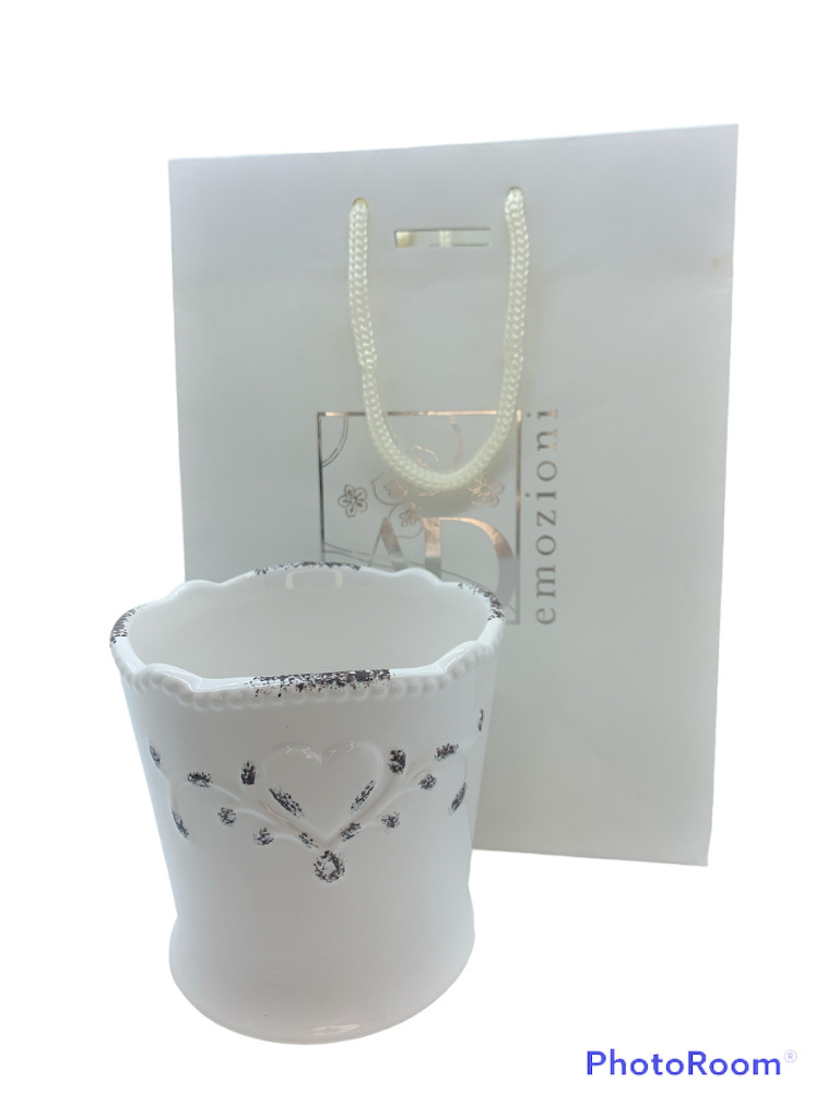 Vasetto medio shabby panna 10x10x10 + sc62 - b5902+31