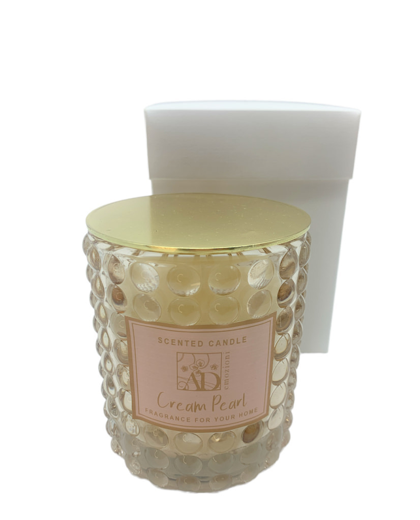 Candela profumata cream pearl 9x8 + sc0111 - b6201