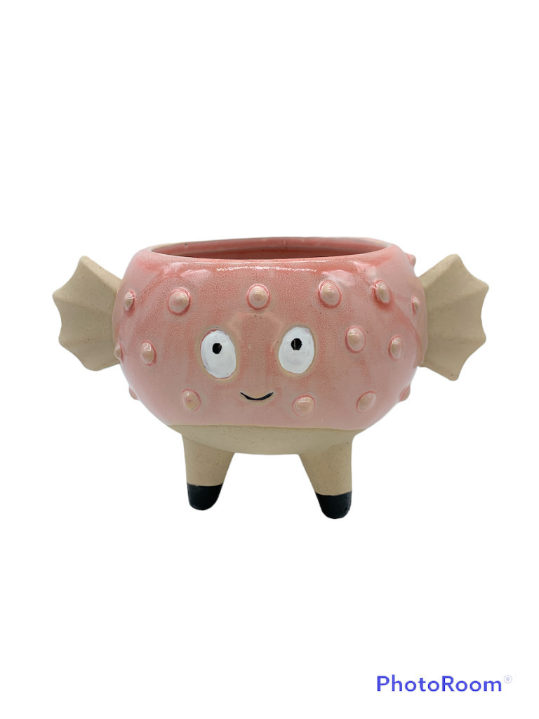 Pesce palla grande rosa 19x13,5x11 + tag - b6906