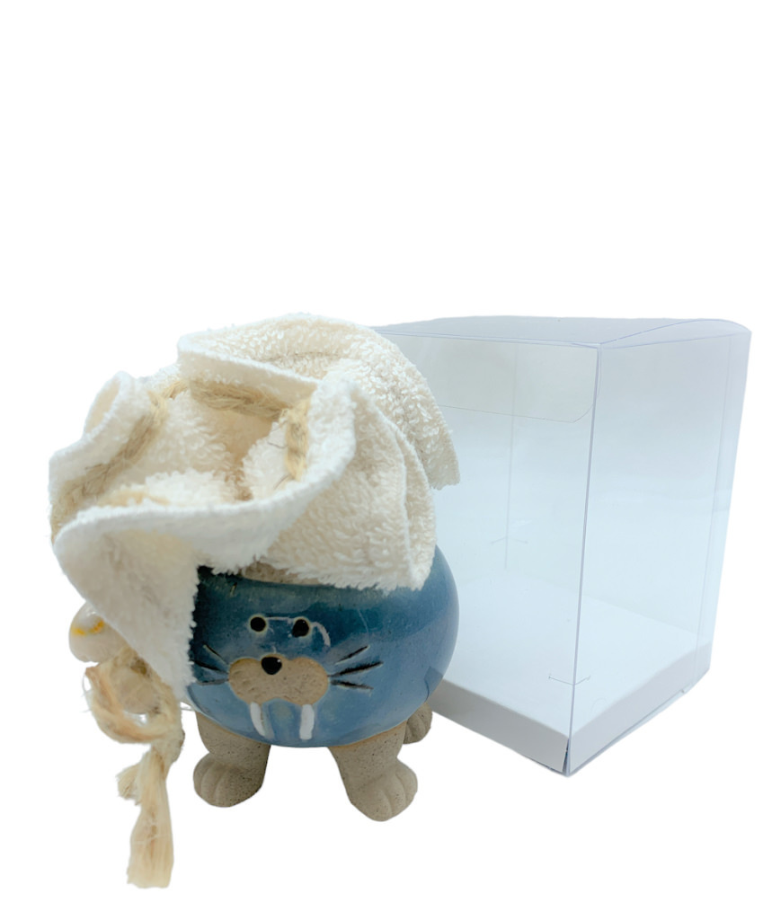 Tricheco blu piccolo 7,5x7,5x6 + sc116 + 091925 + tag - b6911+a