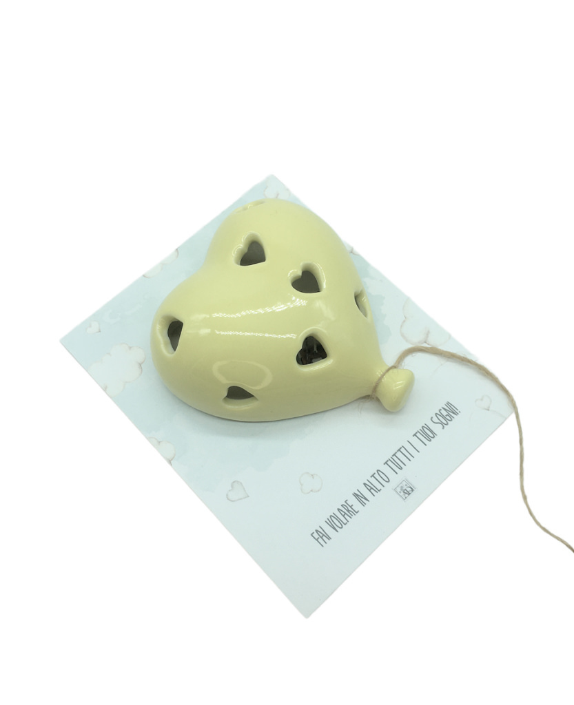 Pallonc cuore led giallo 9.5x4x10.5 + forex + tag - b7002+a13