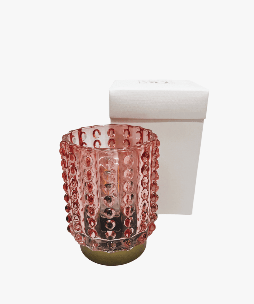 Lampada in vetro led rosa + sc72 9x12 - b7703