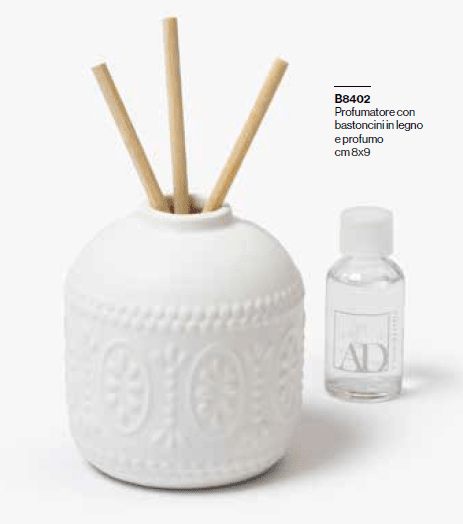Profumatore c/bastoncini legno+tag+sc72 8x8x9 - b8402