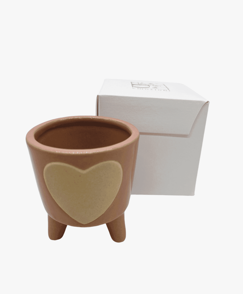 Vasetto cuore c/pied rosa + sc69 7,5x8 + tag - b9201+b2