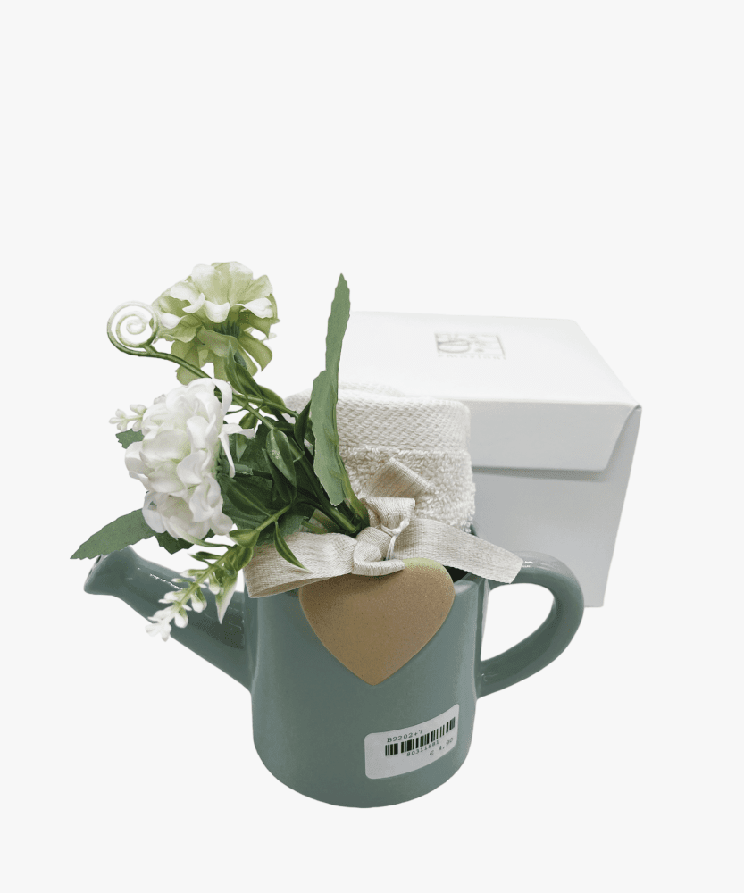 Annaffiatoio verde + decoraz + sc97 18x15 + tag - b9202+a7