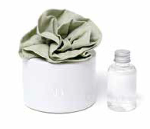 Diffusore porcellana bianco con rosa verde 9,5x9,5x10 - p7701+7