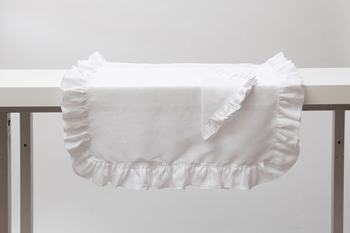 Runner rouches lino bianco 50x140 - tes005+1