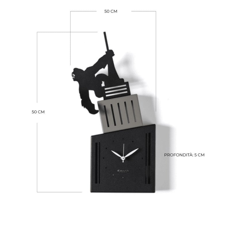 Orologio da parete di design King Kong  Colore Nero fango e nero - 0or5091c360
