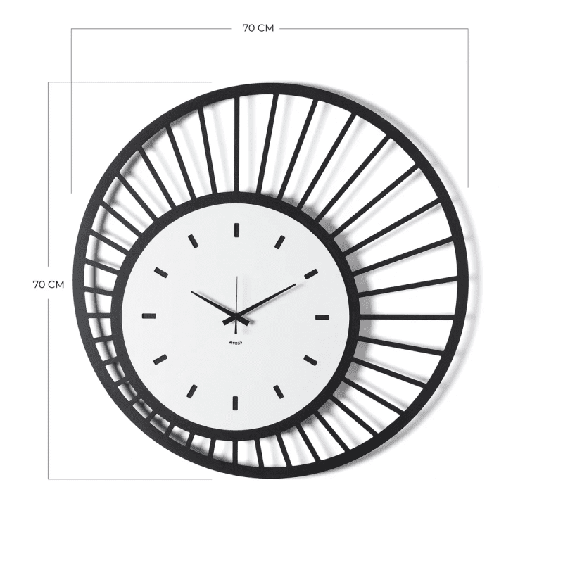 Orologio da parete di design Ray  Colore Nero e bianco marmo - 0or5146c170