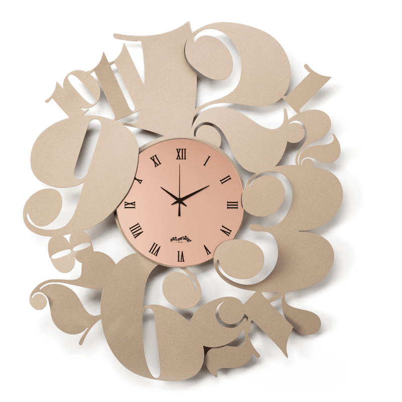 Orologio da parete Bodoni Beige velour luxe rosa - 0or5172c116v906
