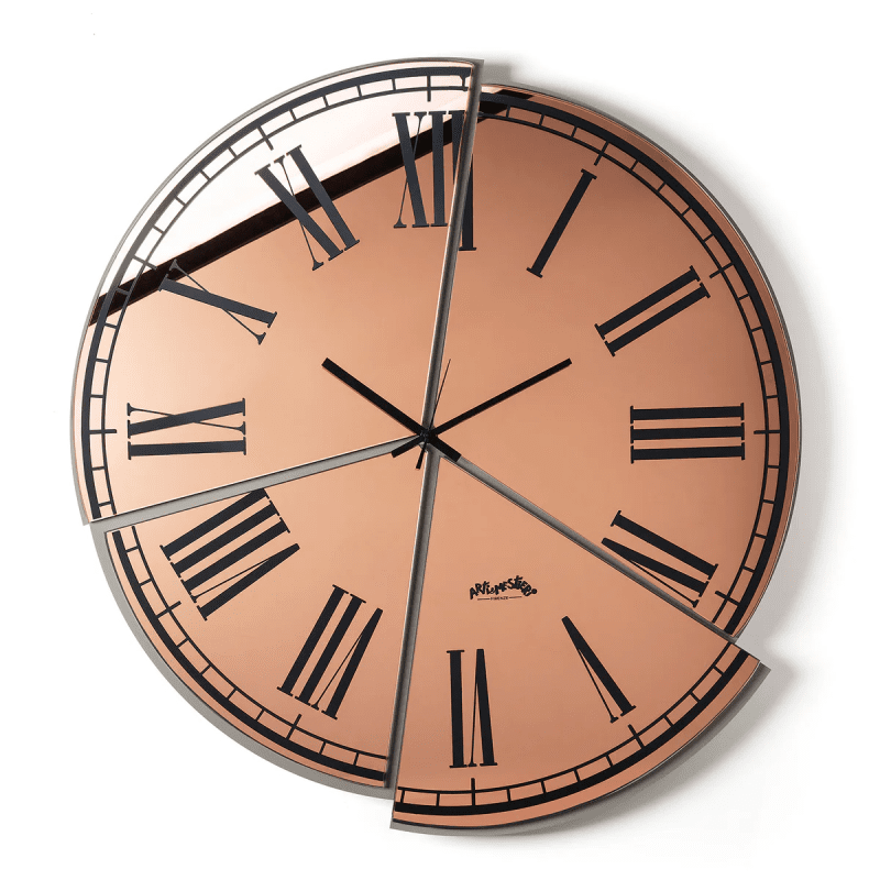 Orologio da parete particolare Kintsugi  fango e  crystal luxe rosa - 0or5178c18v901