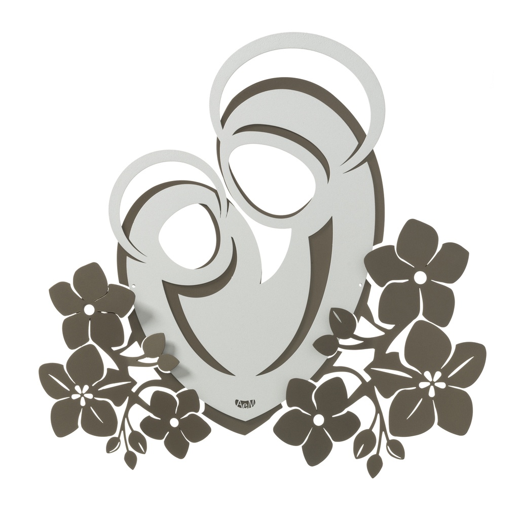 Pannello maternita' "fiori di loto" avorio-fango - 0pa3707c149