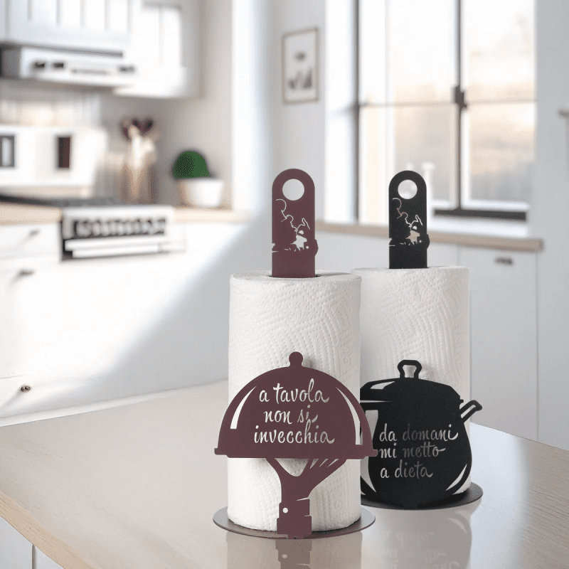 Porta rotolo da cucina "A tavola non si invecchia"  Colore Viola ametista - 0px5112c66