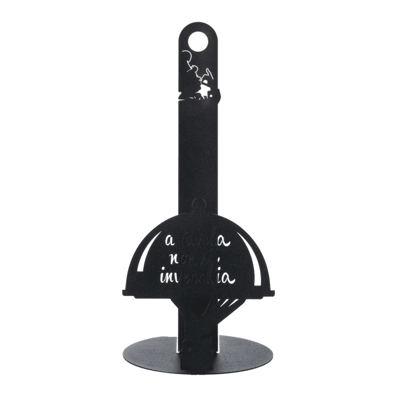 Porta rotolo da cucina "A tavola non si invecchia"  Colore Nero - 0px5112c71